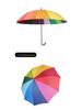 Large 16-Ribbed Rainbow Umbrella with Curved Handle and Custom Logo Option - Black Glue Coating