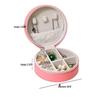 Round Dustproof PU Jewelry Box - Portable Storage for Earrings and Ornaments