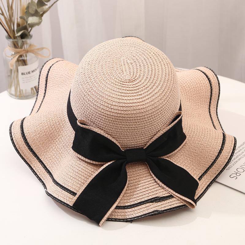 Hot Selling Beach Vacation Hats Women's Straw Hats Summer Beach Sun Hats, Women's Travel Versatile UV Resistant