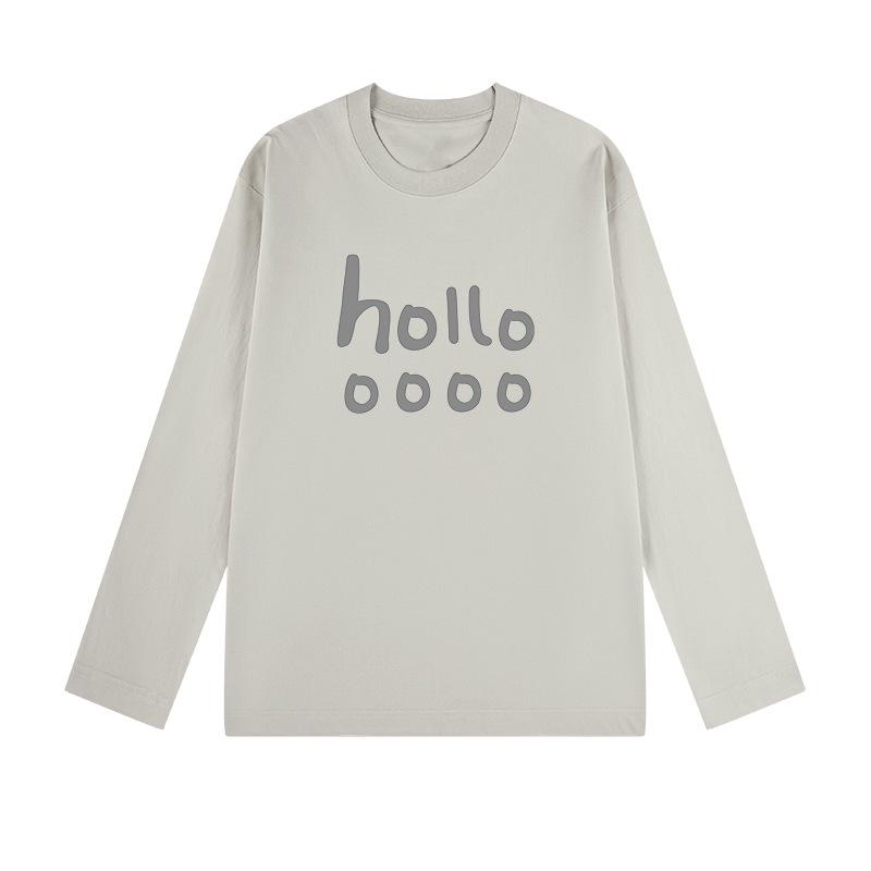 

Women s American Style Long Sleeve Round Neck Cotton T-shirt, Autumn/Winter Base Layer, Loose Fit, Printed Design. XL (130-150 lbs)