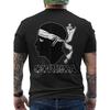 Herren Korsisches Erbe Grafik-T-Shirt - Keltischer Knoten & Korsika-Karte Rückendruck in Korsika-Flaggenfarben, Männliche Figur & Korsika Textlogo, Schwarz