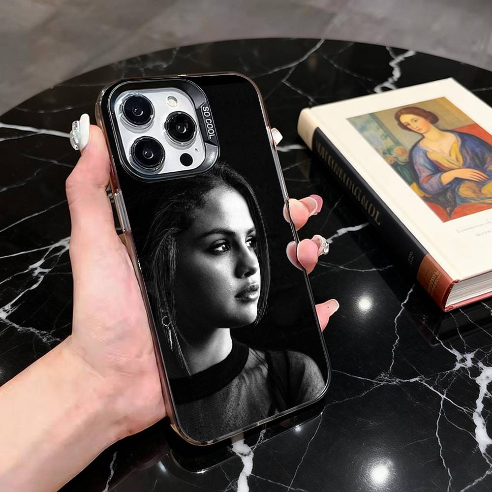 S-Selena Sweet G-Gomez-SG  Phone Case For iPhone 17,16,15,14,13,12,11 Plus,Pro Max,XS,Colorful Silver Black Cover