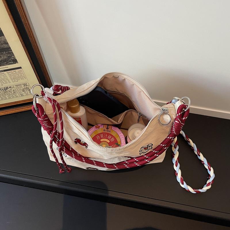 Spring Eco-friendly Japanese Embroidery Women's Versatile Shoulder & Crossbody Tote Bag