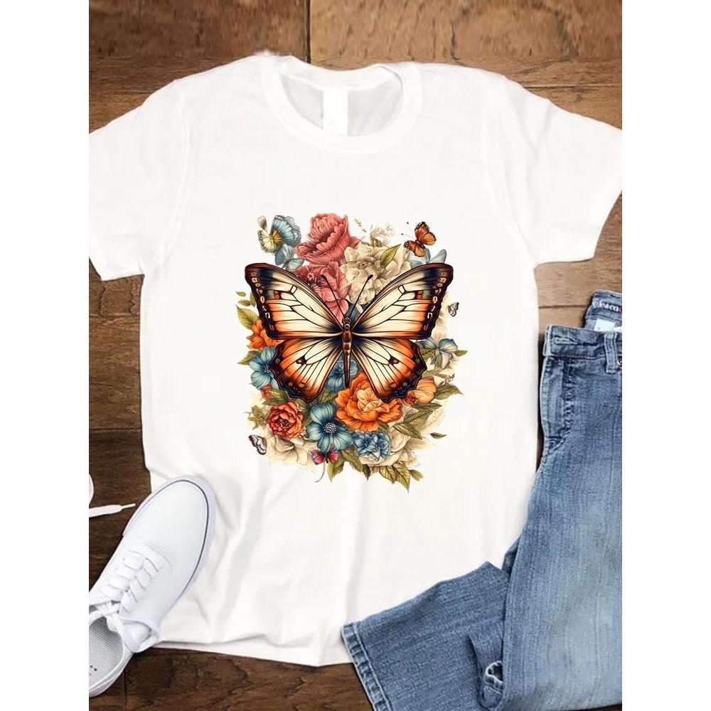 Leopard Love Trend 90s Women Fashion Clothing Tee Top Casual Short Sleeve Tshirts Graphic T-shirts T Female Cartoon Lady Clothes