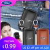 Car Sticker Leather Car Emblem Key Case Keychain Zipper Key Case Bag Car Accessories For Ford Mustang Zapatillas Miniatura Gt Sh
