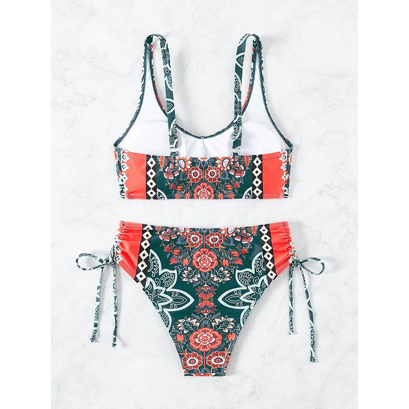 Neues Damen-Bikini-Set Badeanzug Badebekleidung Übergröße Push-Up Groß Groß Blumig Badeanzüge Strandbekleidung Badesachen