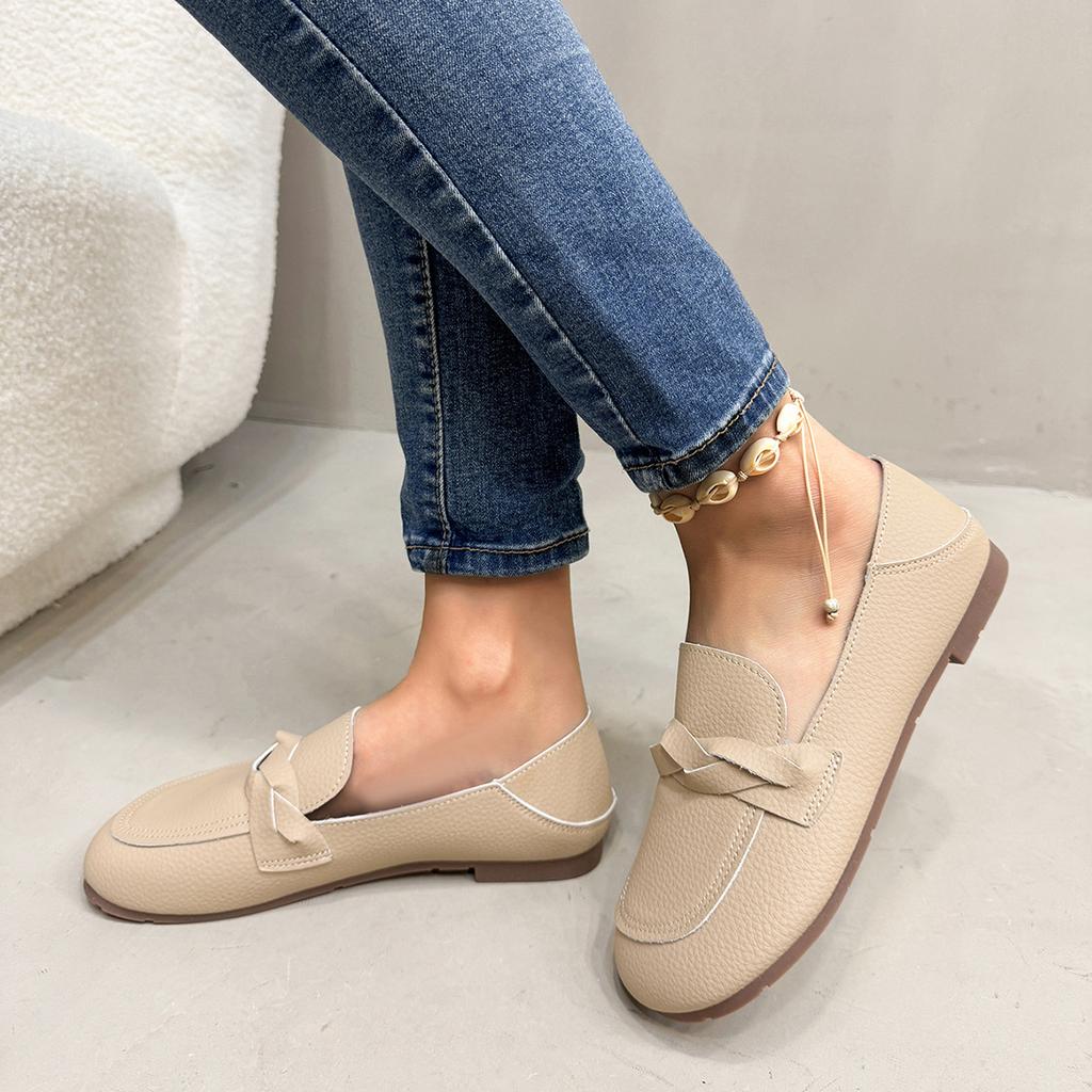 New Flats Women Shoes Loafers Leather Woman Flats Slip On Women's Loafer Female Moccasins Shoe Plus Size 35-43