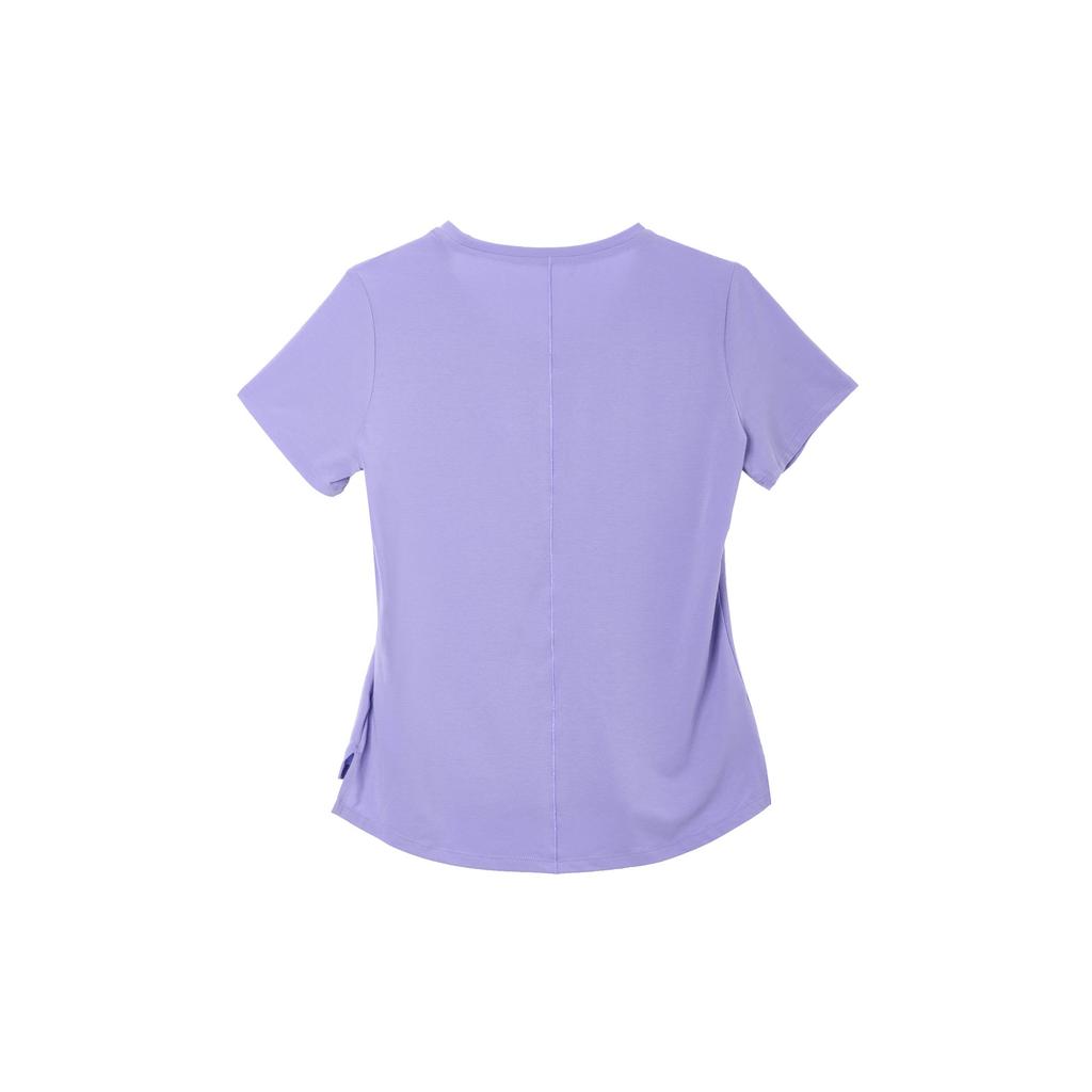 Nike Dri-Fit One Luxe Solid Logo Crew Neck T-Shirt Women Tops Purple DD0619-567