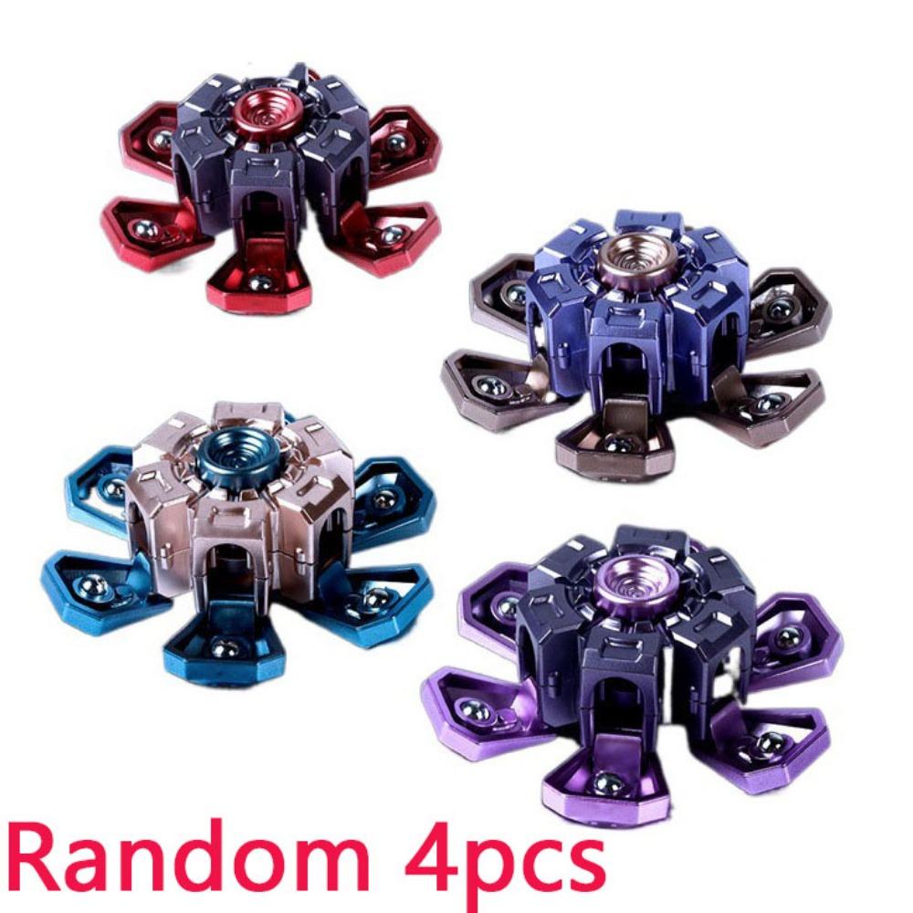 

4 шт. Вращающийся волчок, гироскоп для кончиков пальцев, механический, 3D-печать, пружинный, зубчатый, цепной гироскоп, классические игрушки 4pcs