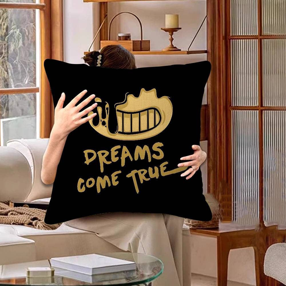 Game B-Bendy And The Ink M-Machine Lucky Dragon Pillow Cover Sofa Cushion Cover Home Room Decoration Children Gift