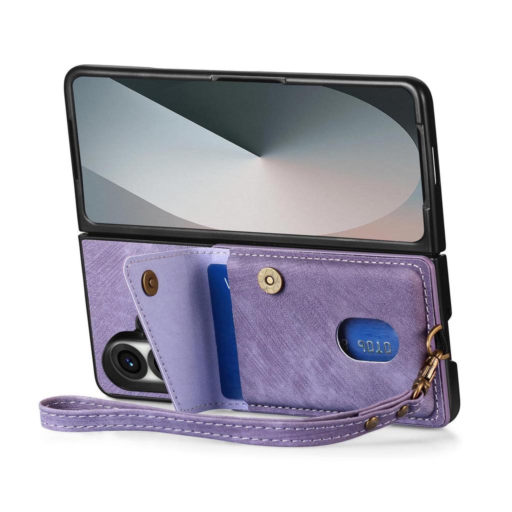 Samsung Z Fold7/Z Fold6 Magnetic Leather Texture Folding Case