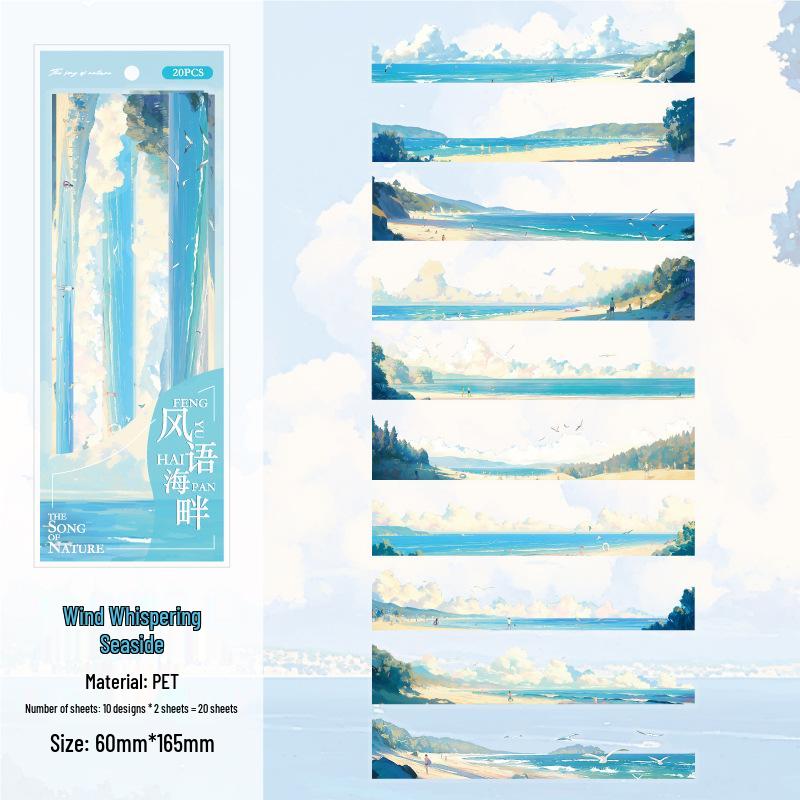Song of Nature: PET Sticker Pack - Watercolor Forest & Starry Sky Journal Decor