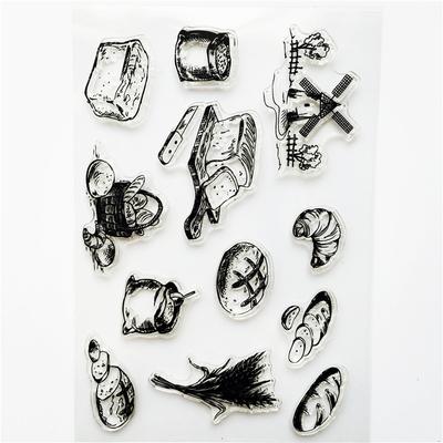 1pc Retro Stamp Transparent Silicone Seal Aircraft Tower Building Clear Stamps Office Supplies Stamps DIY Student Stationery