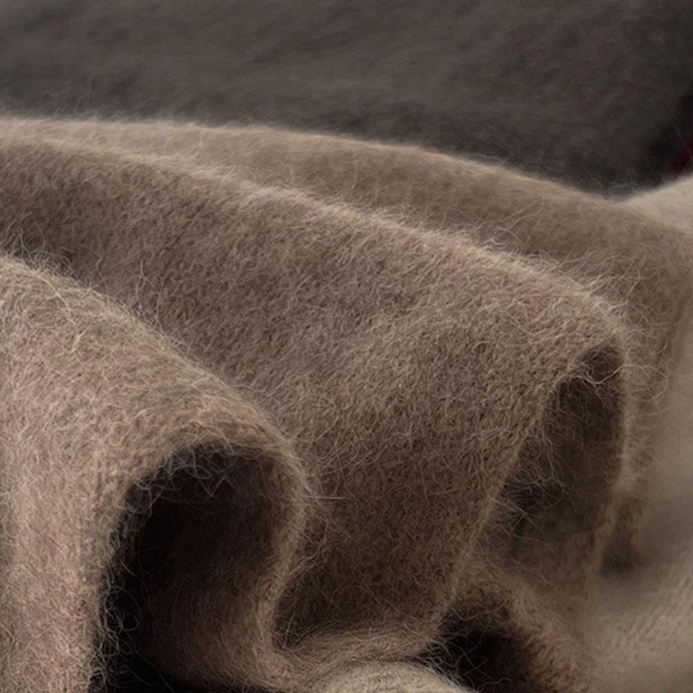 Hot Winter Thermal Knitted Scarf Women Raccoon Velvet Fur Wool Scarf Luxury Solid Color Shawl Wraps Windproof Warmer Neckerchief