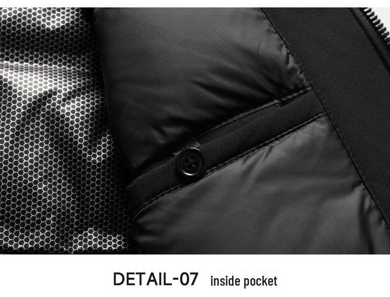 High Fill Power Men's Hooded White Duck Down Jacket - Trendy, Thickened, Cold Protection