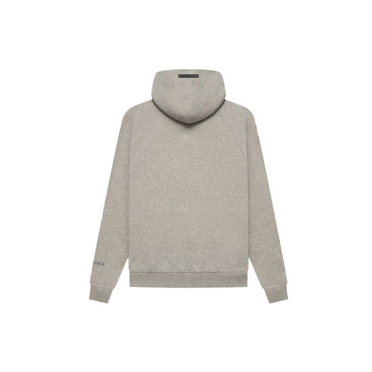 Fear of God Essentials Fleece Pullover Hoodie with Reflective Logo Unisex Hoodies Dark-Heather-Oatmeal FOG-FW21-158