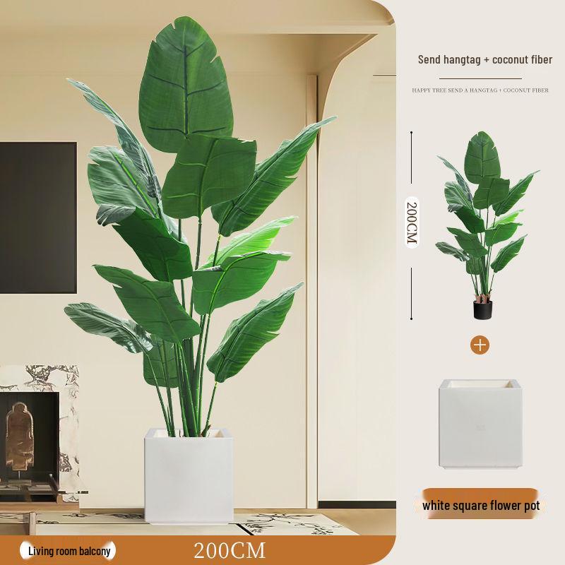 Large Faux Bird of Paradise Tree - Indoor Living Room Floor-Standing Luxury Green Plant Decor