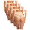 Women's High-waisted Beige Cotton Panties 4-pack SKIN 5119 Sielei M