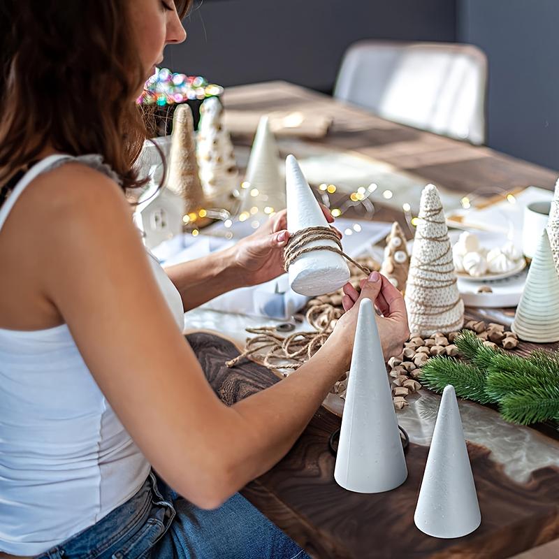 2PC Foam Art Studio DIY Christmas Tree Gnome Making White Table Decor Multiple Sizes Available