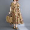 DIMANAF New 2026 Women Plus Size Summer Beach Sundress Loose Casual Maxi Lady Floral Print Dress Long Dress