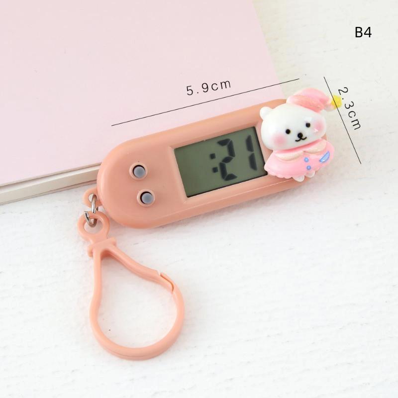 Portable Electronic Clock Keychain Mini Pocket Electronic Oval Hanging Watch Digital Table Time Date Display Clock For Student