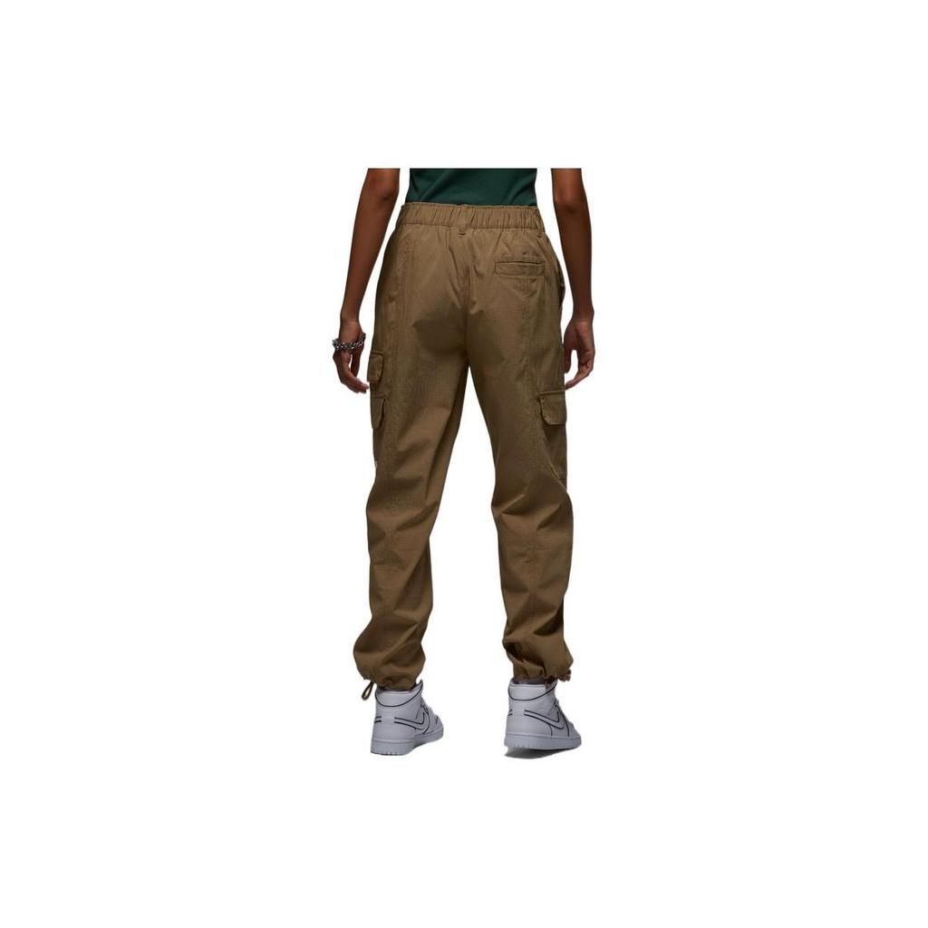 Jordan Flight Chicago Logo Patch Pocket Straight Loose Cargo Pants Women Pants Brown DQ4624-258
