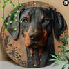 Doberman Pinscher Metal Wall Art Round Sign Outdoor Indoor Decor UV Resistant Lightweight Pre Drilled