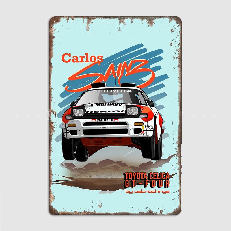 

Карлос Сайнц- Celica GT-Four Ралійний Автомобіль Суперкар Ретро Металева Табличка-Плакат Клубна Настінна Декорація Бляшана Табличка Декор Кімнати Домашній Декор 20x30cm（7.8x11.8inch）