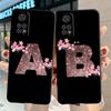 Blumenbuchstabe Rosa Mode Initialen Hülle Für Xiaomi Redmi Note 11 10 Pro 12 9S 9 8 9C 9A K40 10C 8T 9T Silikon Handyhülle