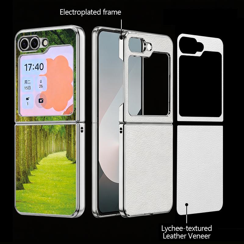 Cool Travel Moto Biker Print Case For Samsung Galaxy Z Flip 8 7 6 5 Z Flip8 Flip7 Flip6 Hybrid 3in1 Plating Leather Skin Folding Phone Cover
