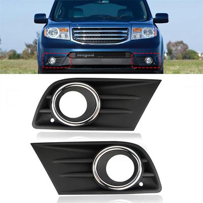 For 12-15 Honda Pilot Front Bumper Fog Lamp Cover W/ Chrome Ring Left Right Side