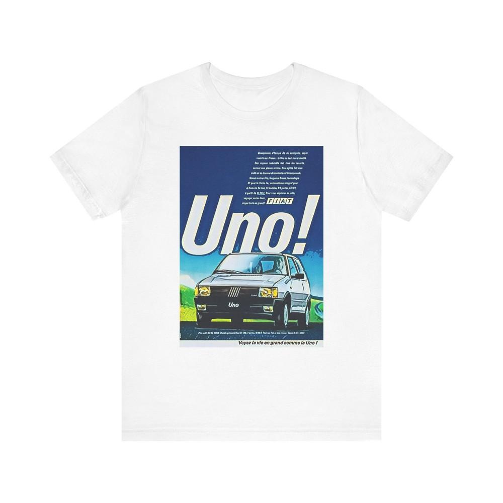 

Fiat Uno Retro Car Art Short Sleeve Tee Shirt Graphic Print Crewneck Unisex Gift 4XL