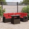 VidaXL Garden Furniture Set with Cushions 6pcs Brown Braided Resin Acacia, Outdoor Sofa Set, Garden Lounge 3326485