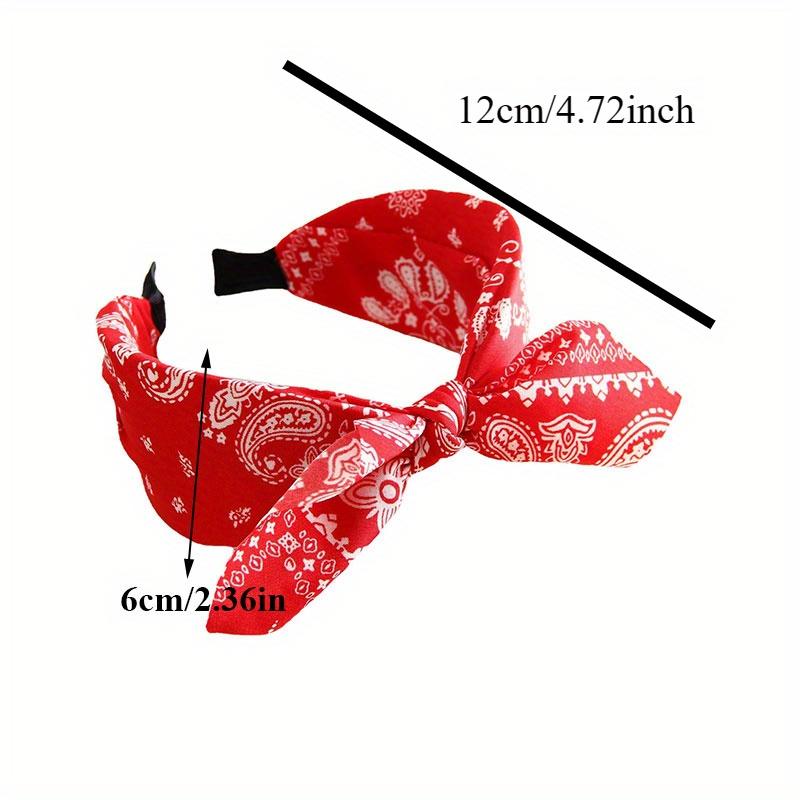 Boho Floral Print Headbands Bow Wide Brimmed Head Hoop For Women Vintage Elegant Headwear Cross Knot Hair Hoop For Vocation