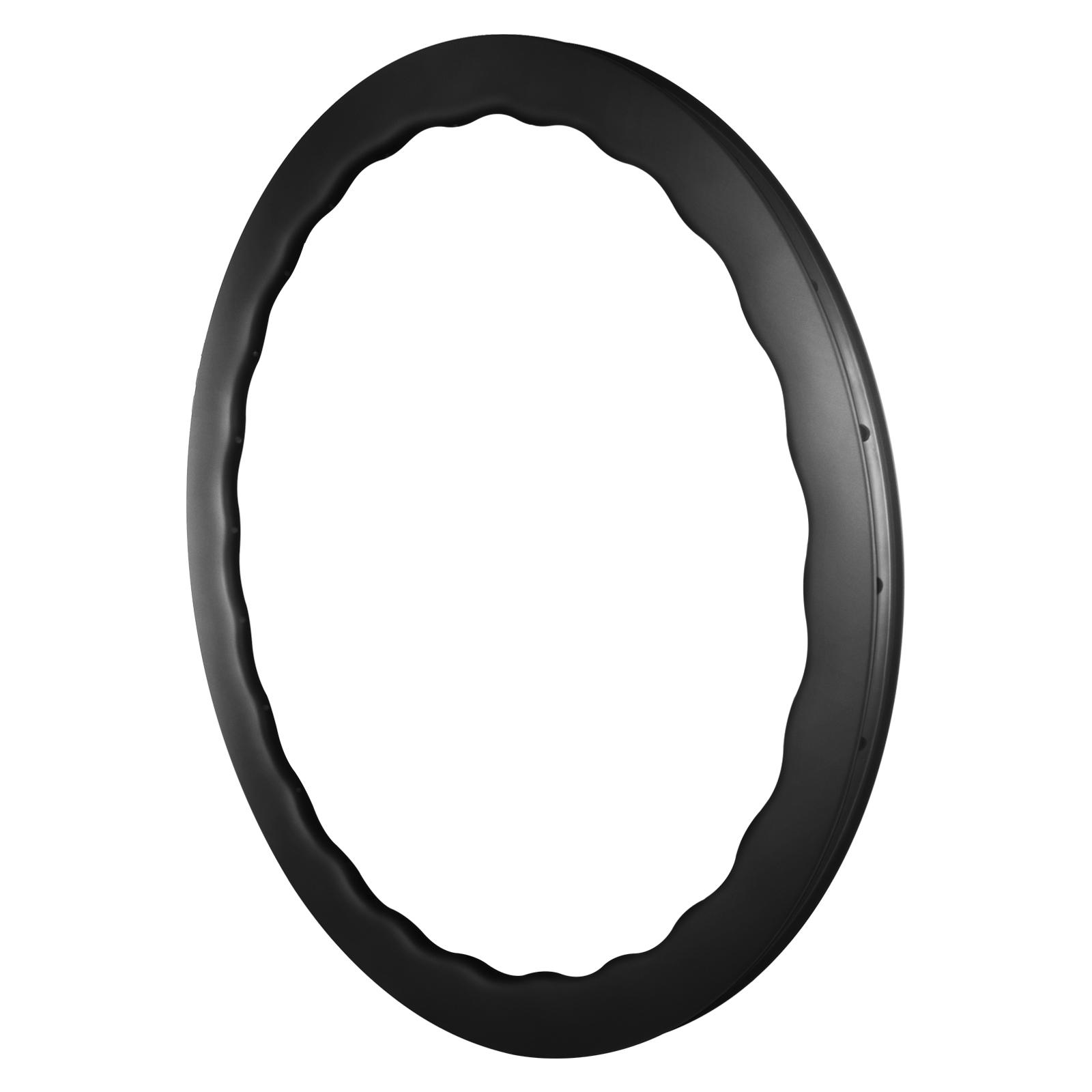 RUJIXU 700C Depth 5045mm Carbon Disc Brake Wave ring Road Rim 24 holes Bicycle clincher/ Tubeless Rims carbon rim 1PCS 5045mm