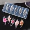 3D Frühlingsblumen Nagel Silikon Nagel Schnitzform Lilie Hibiskus Harz Design Nagelkunst Druckschablonen DIY Maniküre Form Werkzeuge