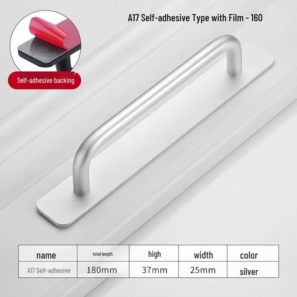 Aluminum Alloy No-Drill Handle for Wooden and Sliding Doors and Windows