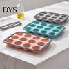 Muffins Baking Tray Silicone Muffin Pan for Baking, 6/12-Cavity Easy Release Cake Clean Mold, Food Grade Nonstick Cupcake Mold Kitchen Flexible Cups
