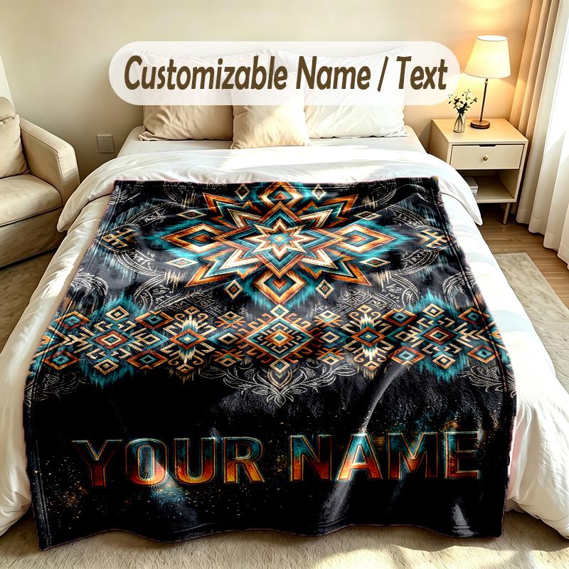 Decorative Artwork Theme Custom Blanket Personalized Name & Text Customized Soft Warm Throw Blanket Home Decor