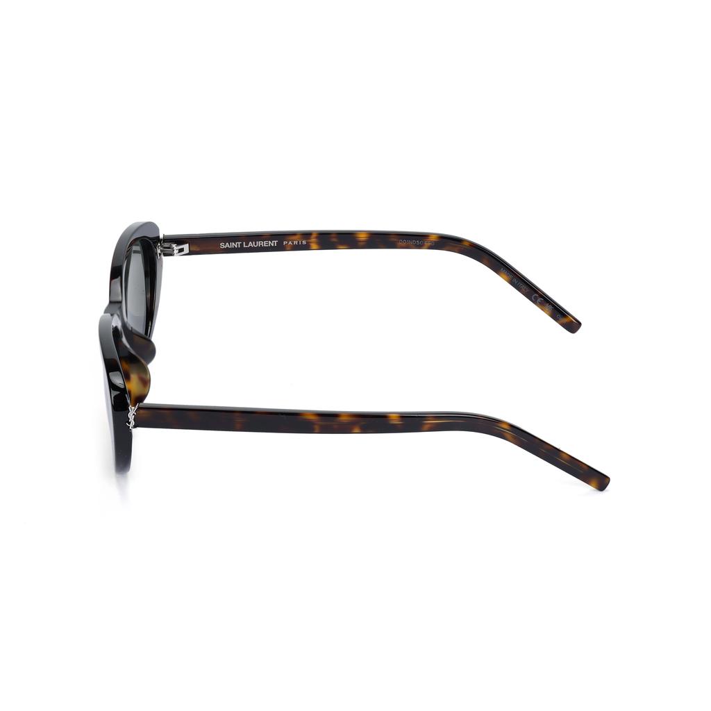 Saint Laurent Letter Detail Oval Sunglasses Women Sunglasses Brown 843069Y99562338