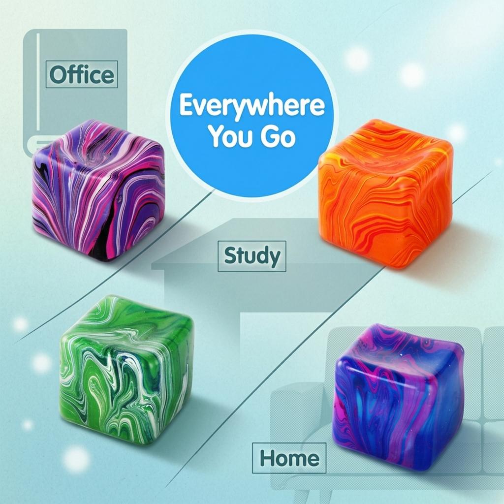 Super Solid Squish Cube Squeeze Ball Stress Relief Toy for Hand Exercise and Sensory Play for All Ages