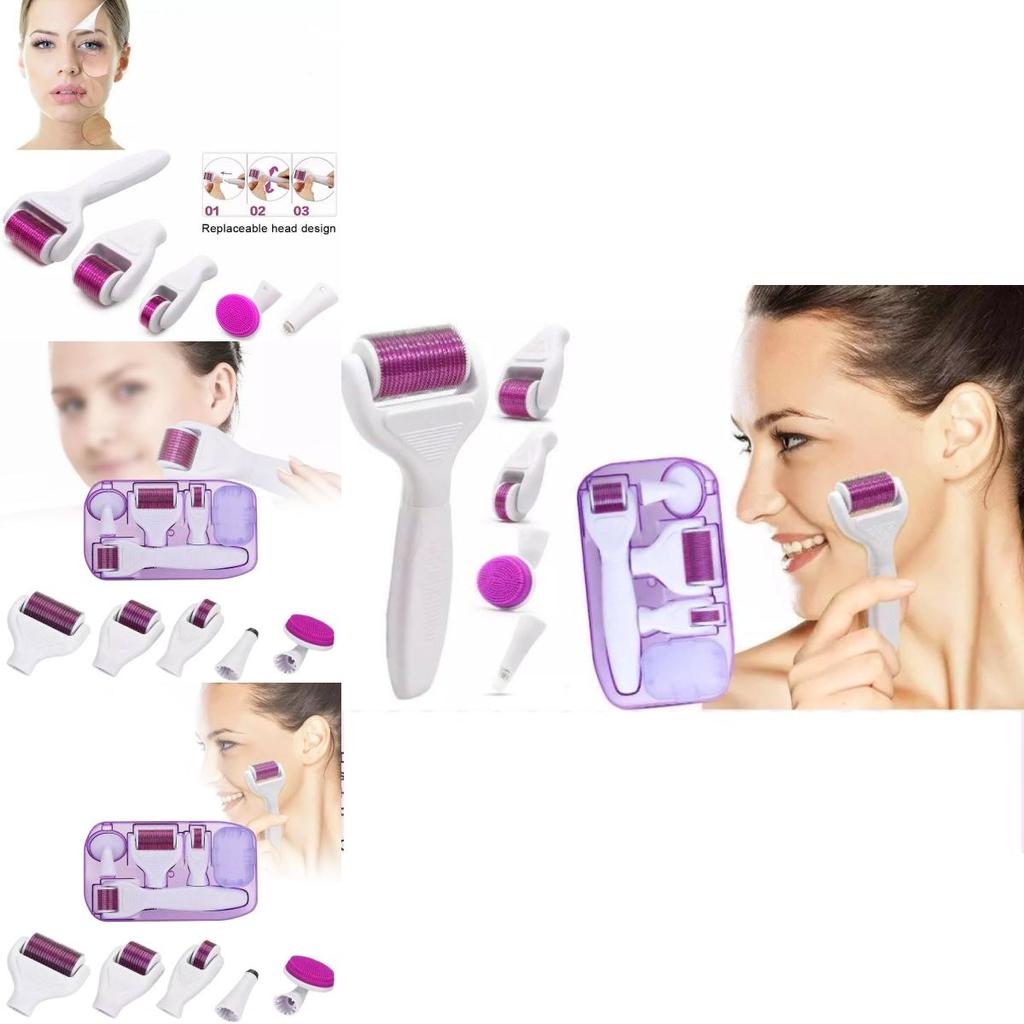 Versatile Drs4 4-in-1 Microneedle Set For Facial Care With Home Beauty Tools