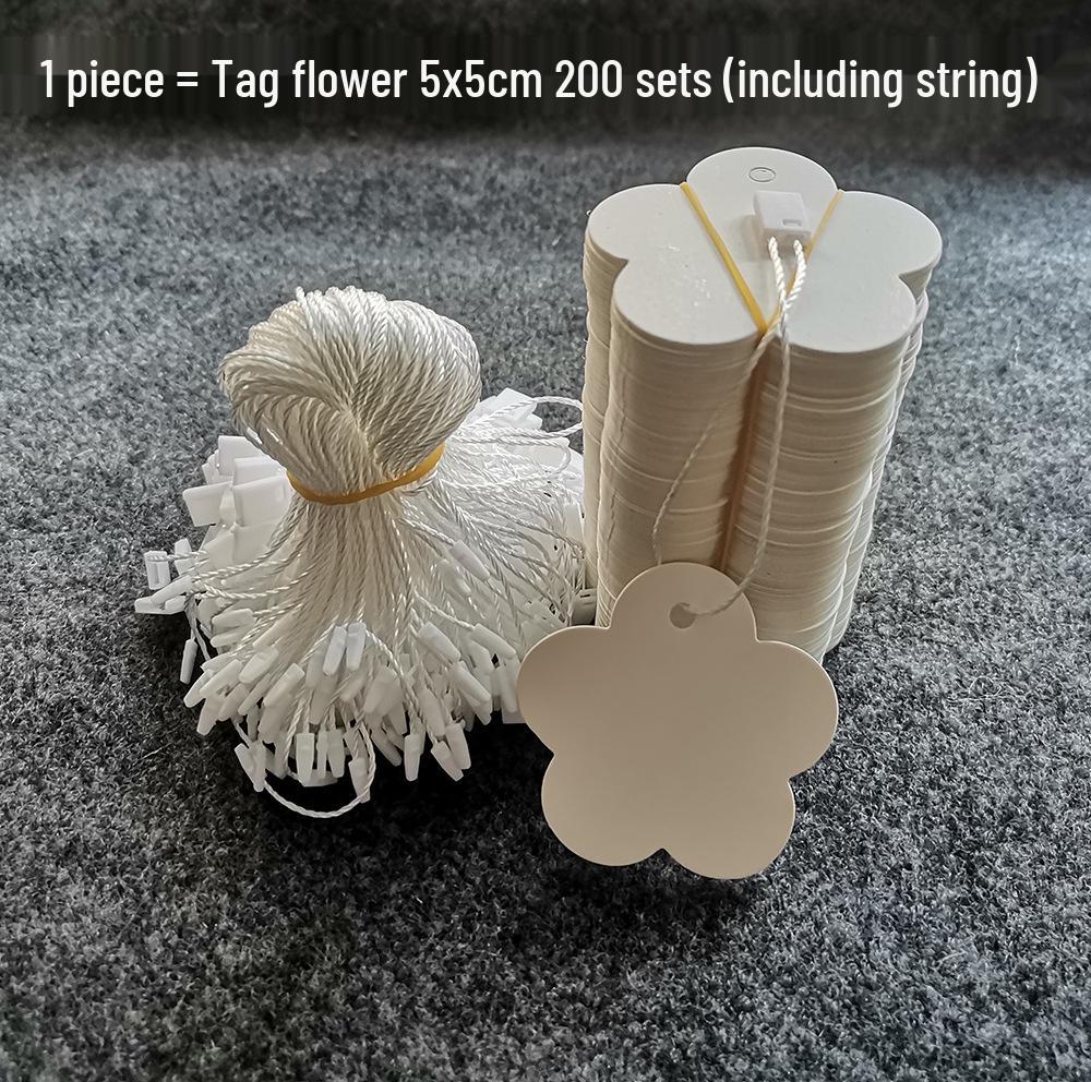 In Stock 300g White Card Paper Hang Tag for Jewelry with Hanging Rope