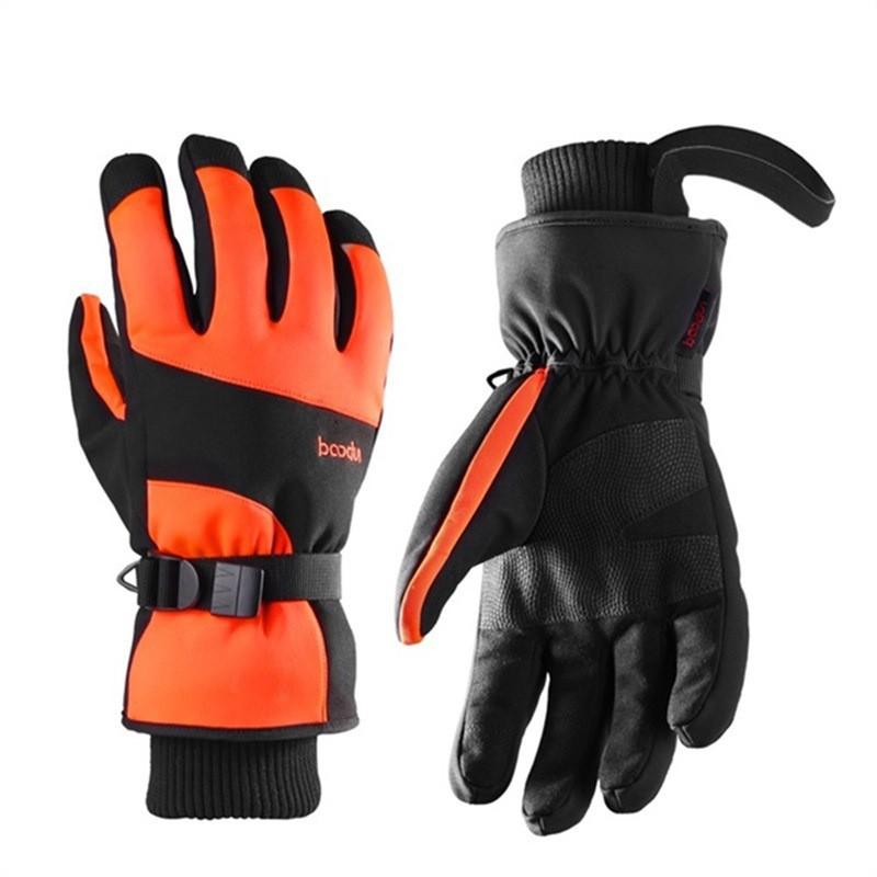 Unisex Winter Ski Gloves With Thermal Lining Windproof Extended Cuff Touchscreen Compatible