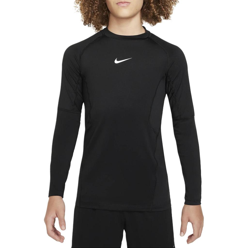 Nike Kids Long Sleeve Slim Fit Quick Dry T-Shirt Kids Tops Black FJ6822-010