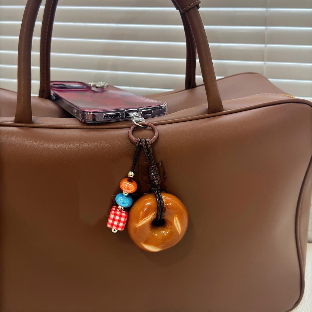 Realistic Chocolate Pretzel Bread Style Phone Charm Ornament Bag Pendant Fashion Bags Accesories For Daily Essential