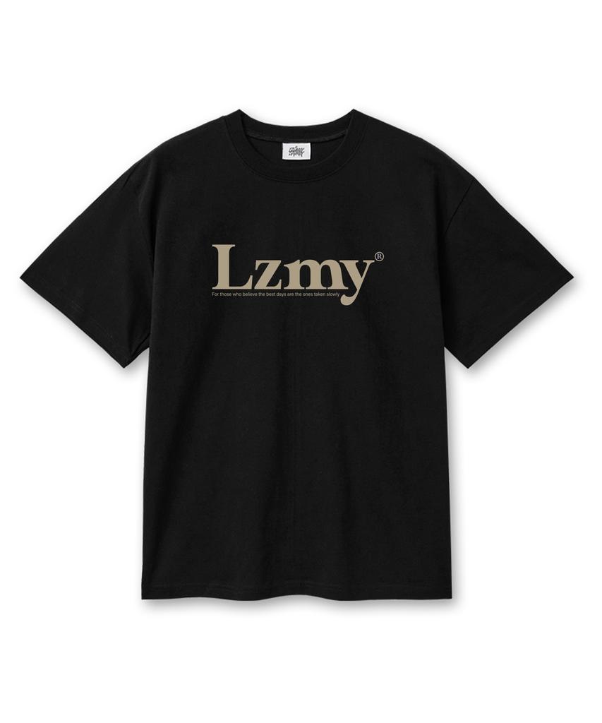Leijimeli Lzmy Logo 20-Count Cotton Oversized Short Sleeve T-Shirt Black