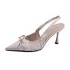 Summer new empty high heels are not tired of feet French bag head single shoes women's summer soft sole fashion pointed shoes children