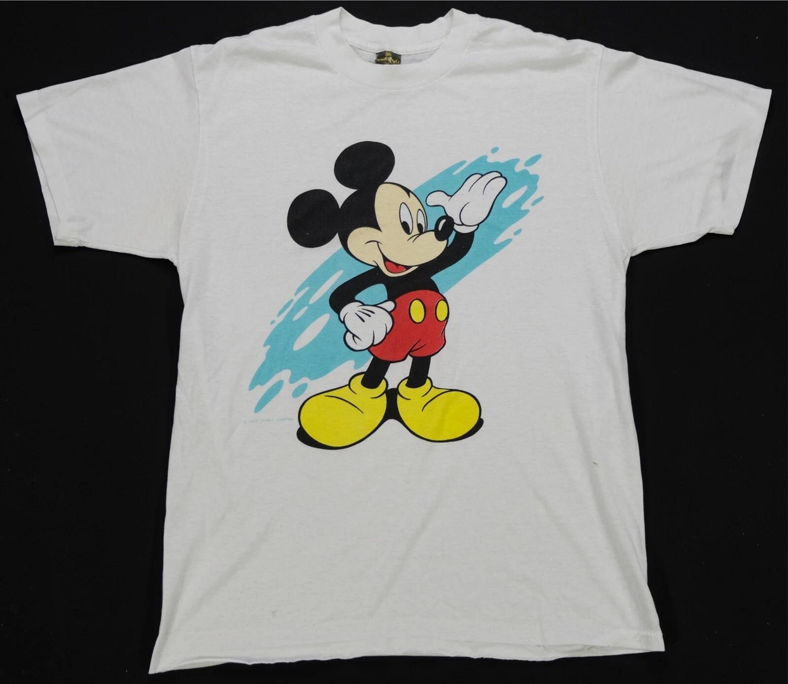 Rare Vintage TOUCH OF GOLD Mickey Mouse Graphic T Shirt 80s 90s White One Size XL