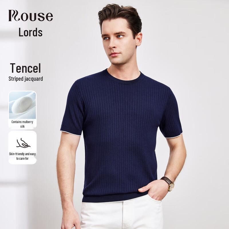 LUOZI Lyocell-Cotton-Silk Blend Short Sleeve Knit T-Shirt 50